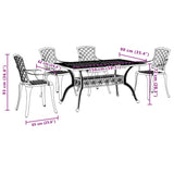 ZNTS 5 Piece Garden Dining Set Black Cast Aluminium 3216317