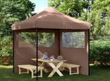 Foldable Party Tent Pop-Up with 2 Sidewalls Brown 4004996