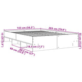 Bed Frame Grey Sonoma Engineered Wood, Plywood AU Double 3295658