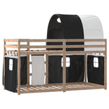 Bunk Bed without Mattress White&Black 80x200 cm Solid Wood Pine 3283988