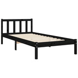 Bed Frame without Mattress Black Small Single Solid Wood Pine 3193040