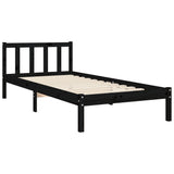 Bed Frame without Mattress Black Small Single Solid Wood Pine 3192845