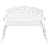 Garden Bench White Cast Aluminium, Cast Iron 108 cm width 317742