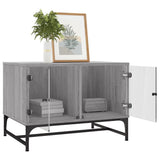 Coffee Table with Glass Doors Grey Sonoma 68.5x50x50 cm 836544