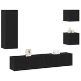 TV Cabinet Set Wall-mounted 5 pcs Black oak 160 x 30 x 30.5 cm 3393331