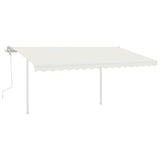 ZNTS Manual Retractable Awning with LED 4.5x3 m Cream 3069962