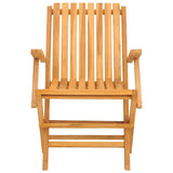 Folding Garden Chair Set of 4 Natural Teak Solid Teak Wood 3155055