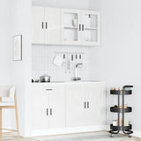 4 Piece Kitchen Cabinet Set Porto High Gloss White Engineered Wood 3314873