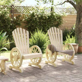 Garden Adirondack Chair Set of 2 Natural wood Solid fir wood 365091