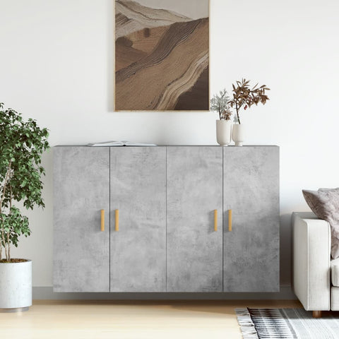 Wall Mounted Cabinets 2 pcs Concrete Grey Engineered Wood 3197876