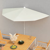 Garden Half Parasol with Pole 180x90 cm Sand 315559