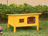 Garden Wooden Cat House Hide Cage Outdoor Pet Play Home Waterproof Roof Kitty Shelter Kennel w/ith T3398P376227