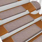 ZNTS Stair Mats 30 pcs 65x21x4 cm Light Brown 3365767