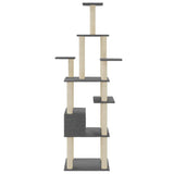 Cat Tree with Sisal Scratching Posts Dark Grey 183 cm 171484