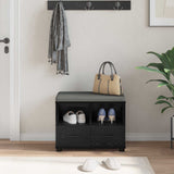 Hall Bench Black Oak 60 x 38 x 46 cm Engineered Wood and Fabric 891449