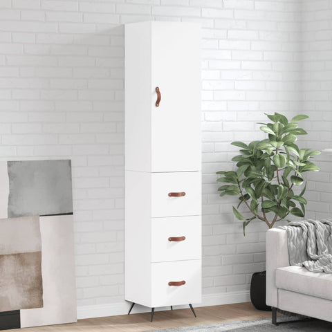 Highboard White 34.5x34x180 cm Engineered Wood 3198825