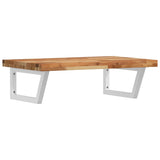 Basin Shelf Wall Mounted Steel and Solid Wood Acacia 3302854