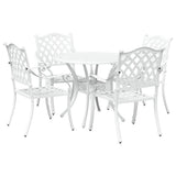 Garden Dining Set 5 pcs White Aluminium 3334694