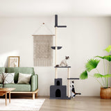Floor to Ceiling Cat Tree Dark Grey 250.5-276.5 cm 171722