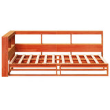 Bookcase Bed without Mattress Wax Brown 90x190cm Solid Wood Pine 3324522