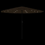 Garden Parasol with LEDs and Steel Pole Brown 324x324x247 cm 4005122