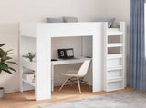 Loft Bed Frame with Desk White 75 x 190 cm Engineered Wood 3410427