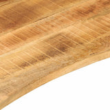 Desk Top with Curve 140x60x2.5 cm Solid Wood Rough Mango 370189