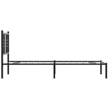 Metal Bed Frame without Mattress with Headboard Black 75x190cm 376314