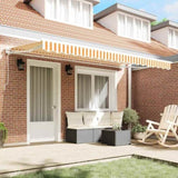 Retractable Awning Manual Yellow and White 400x200 cm Fabric 3329787