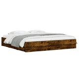 Bed Frame with Drawers without Mattress Smoked Oak 180x200 cm Super King 3207256