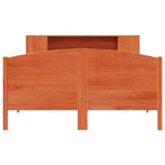 ZNTS Bookcase Bed without Mattress Wax Brown 135x190cm Solid Wood Pine 3323076