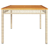 Garden Table Beige 180x90x75 cm Poly Rattan Acacia Wood 366281