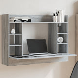 Wall-Mounted Desk Grey Sonoma 105x48x75 cm Engineered Wood 847973
