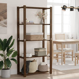 5-Tier Storage Rack Brown 80x38x170 cm Solid Wood Pine 373396