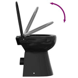 Rimless Toilet 7 cm Extra Height Soft Close Ceramic Black 145780