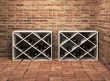 Wine Rack 2 pcs White 62 x 25 x 62 cm Solid Pine Wood 893319