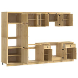 Cabinet SKI 9 pcs Honey Brown Solid Pine Wood 3392650