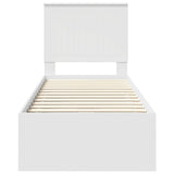 Bed Frame with Drawer White 75 x 190 cm Engineer Wood 3411166