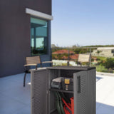 Garden Storage Cabinet Grey and Black 68x37x84 cm PP 151819