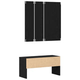 Hallway Furniture Set 4 pcs Black Oak Engineered wood 862107