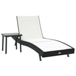 Sun Lounger with Table 2 pcs Black, White 40 x 40 x 40.5 cm 42009981