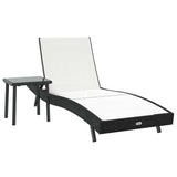 Sun Lounger with Table 2 pcs Black, White 40 x 40 x 40.5 cm 42009981