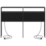Storage Headboard with Shelf Black oak 140 cm Engineered wood 859750
