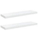Floating Wall Shelves 2 pcs High Gloss White 80x23.5x3.8 cm MDF 323752