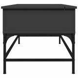 Coffee Table Black 100x50x45 cm Engineered Wood and Metal 845396