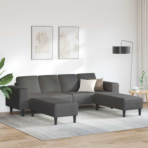 Fabric Sofa with Cushion Dark Grey Corduroy fabric 3335132