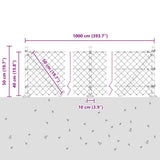 Welded Wire Fence with Concrete Base 10 x 0.4 m 3351234