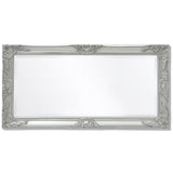 Wall Mirror Baroque Style 100x50 cm Silver 243681
