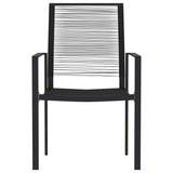 Dining Set Black Powder-coated steel, glass, PVC hollow rattan 3099200