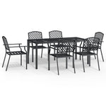 ZNTS 7 Piece Garden Dining Set Anthracite Steel 3188003